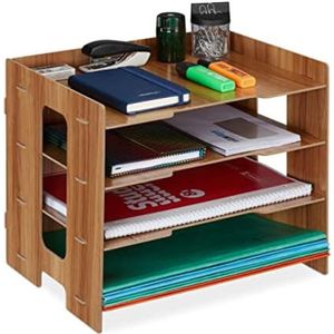 Bureau Organizer Brievenbak - Bureau Organizer Desk Organizeer - Donker Bruin