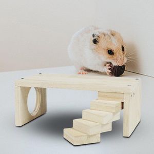 Houten Hamster Platform Trap Voor Kooi Landschapsarchitectuur Kleine Dier Klim Tafel Met Tunnel Cavia Rat Muis
