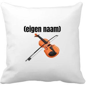 Akyol - viool met eigen naam Kussen hoes - Viool - muziek liefhebbers - iemand die houdt van violen - verjaardag - cadeau - kado - geschenk - 40 bij 40 cm