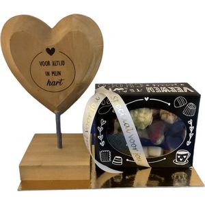 Wooden Heart - Voor altijd in mijn hart - Bonbons - Lint: Speciaal voor jou - Cadeauverpakking