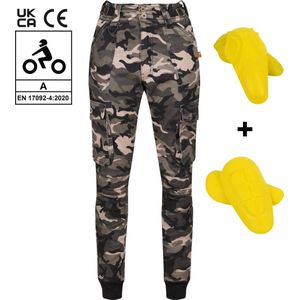 Motogirl Lara Camo Cargo Motorbroek - Maat 4XL UK20 / UK22