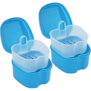 Gebitsbakje - 2 Stuks - Beugelbakje - Incl. Lekbakje - Voor - Beugel - Kunstgebit - Prothese - Beugelbakje - Beugeldoosje - Bakje