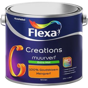 Flexa Creations Muurverf - Extra Mat - Mengkleuren Collectie - 100% Goudsbloem - 2,5 liter