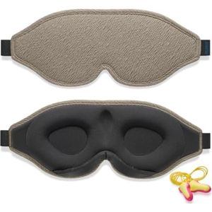 Innovatief Slaapmasker voor Mannen en Vrouwen, 100% Lichtblokkerend Ontwerp Oogmasker om te Slapen, een Dutje te Doen, Mediteren (Bruin)