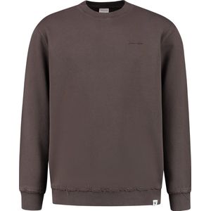 Purewhite - Heren Regular Fit Sweater - Bruin - Maat M