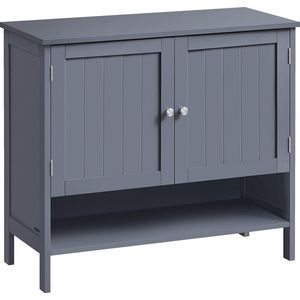 Schoenenkast, schoenenrek, schoenenopslag, moderne landelijke stijl, vrijstaande kast met in hoogte verstelbare planken, 35 x 80 x 70 cm, entree, leigrijs