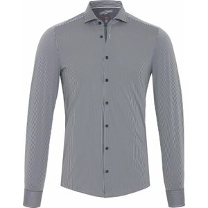 Pure - Functional Overhemd Strepen Zwart - Heren - Maat 38 - Slim-fit