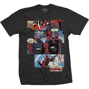 Marvel Deadpool Heren Tshirt -2XL- Strips Zwart