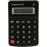 Pincello - Rekenmachine/calculator - zwart - 7 x 11 cm - voor school of kantoor - Solar