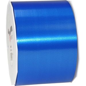 1x XL Hobby/decoratie blauwe kunststof sierlinten 9 cm/90 mm x 91 meter extra breed - Cadeaulint lint/ribbon