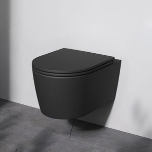 AM.PM Func - Hangtoilet - Softclose Toiletbril - Randloos diepspoel - Mat Zwart - WC Pot