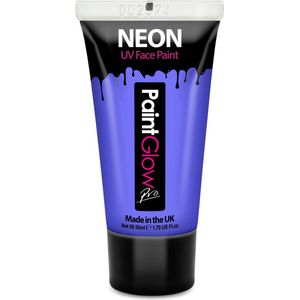 PaintGlow - UV Face & Body paint - Blacklight verf - Festival make up - 50 ml - Blauw