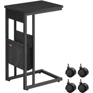C-vormige bijzettafel - Accenttafel - Sofatafel - Opbergtas - 30cm x 40cm x 62cm - Zwart