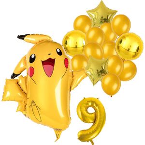 Pokemon ballon set - 62x78cm - Folie Ballon - Pokemon - Pikachu - Themafeest - 9 jaar - Verjaardag - Ballonnen - Versiering - Helium ballon