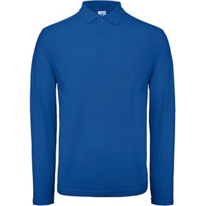 Men's Long Sleeve Polo 'ID.001' Kobaltblauw B&C Collectie maat M