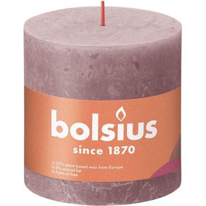 Bolsius Stompkaars Ash Rose Ø100 mm - Hoogte 10 cm - Grijs/Roze - 62 branduren