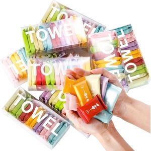 Soroh® - 14 Gecomprimeerde Doekjes - 14 stuks - Compressed Towels - Hygienische Vochtige Doekjes - Wegwerp Gezichtsdoekjes - Gecomprimeerde Gezichtsdoekjes - Vakantie - Groot 28x24 mm - Wit