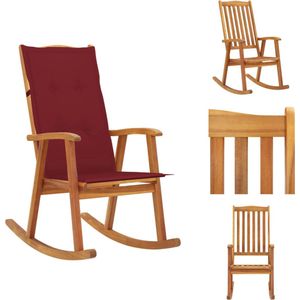 vidaXL Schommelstoel - Schommelstoelen - Fauteuil - Fauteuils - Schommelstoel met kussens massief acaciahout