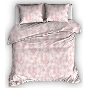 Satin d’Or Vector - Dekbedovertrek - Lits-jumeaux - 240x200/220 cm + 2 kussenslopen 60x70 cm - Roze