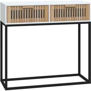 vidaXL Wandtafel 80x30x75 cm bewerkt hout en ijzer wit