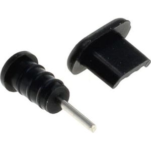 Afsluit cover / Poortbeschermer voor USB Micro B en 3,5mm Jack poort / zwart