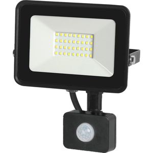 LED schijnwerper aluminium - 30W - 2400 lumen - Buitenlamp met sensor - Tuinverlichting met sensor - Schijnwerper met bewegingssensor - Zwart