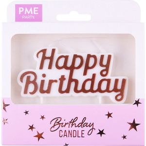 PME - Kaars Taarttopper - Happy Birthday - Rosé Goud