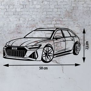 RS Creations - Audi RS6 50cm - Muurdecoratie - Oldtimers - Auto's - Audi RS6 - Cadeau - Mancave