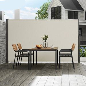 Windscherm - Windscherm Uittrekbaar - Zijluifel – Luifel - Luifel Zonnescherm - Intrekbare Zijluifel - 180X300cm - Waterdicht - Buitenscherm - Voor Achtertuin - Beige