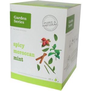 Kruiden Thee - Marrokaanse Munt Thee - Spicy Moroccan Mint - Garden Series Box  (48 piramidebuiltjes)