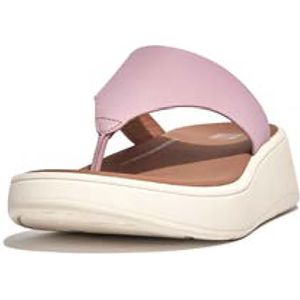 FitFlop F-Mode Leather Flatform Toe-Post Sandals PAARS - Maat 41