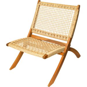 Niceey Rotan Loungestoel - Vouwbaar - FSC bamboe - Rotan -Hout
