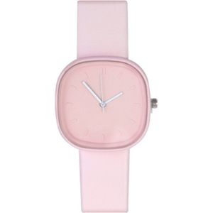 Pastel Color Horloge Square - Roze / Pink | Kunstleer | Ø 38 mm | Fashion Favorite