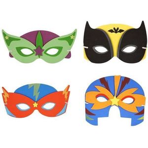 24 Stuks - Mix Superhelden Maskers van Foam - Traktatie - Uitdeelcadeautjes - Mix Kleur Superhelden Feest Maskers - Jongens