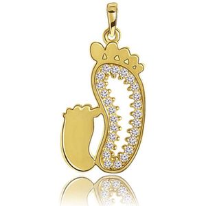 Juwelier Zwartevalk 14 karaat gouden voetjes hanger - 14.234