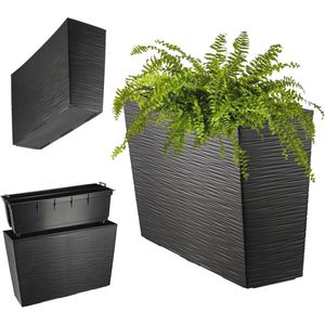Rechthoekige Bloembak met Irrigatiesysteem - 18,5 x 55,7 cm - Voor Balkon en Tuin in 5 Kleuren