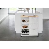 Lifa Living - Keukentrolley Sophie - Serveerwagen - Wit - 67x37x84 cm