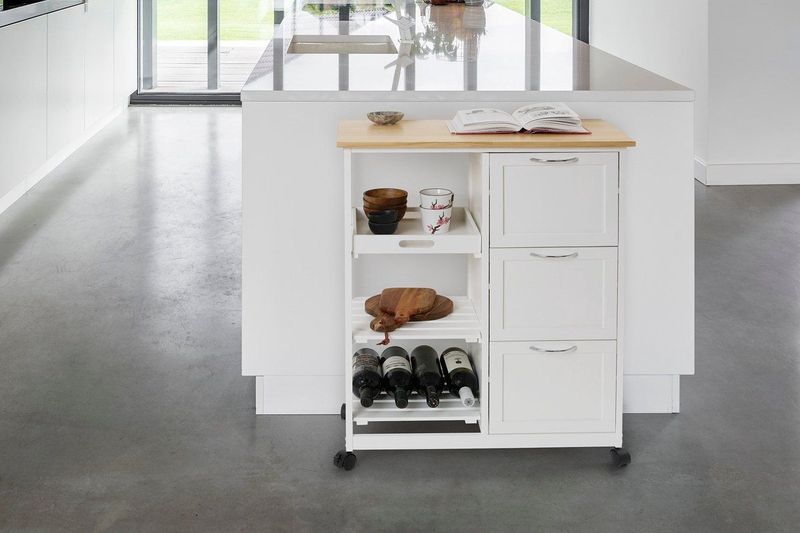 Lifa Living - Keukentrolley Sophie - Serveerwagen - Wit - 67x37x84 cm