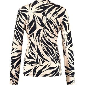 TAIFUN Dames Longsleeve Schwarz gemustert-46