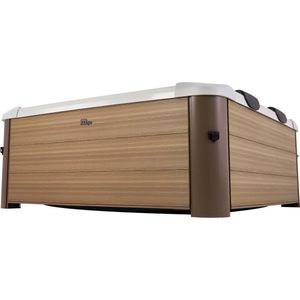 Mspa Licht naturelkleurige halfharde spa voor 6 personen met ledverlichting en accessoires - 128 stralen - L160 x B160 x H65 cm - NAPUKA van MSPA L 160 cm x H 65 cm x D 160 cm