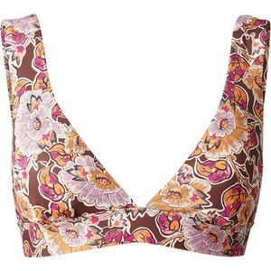 Brunotti Forte-Sakai Dames Bralette Bikini Top - Mix & Match - Bruin, Oranje, Roze - 34