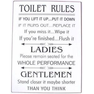 Tekstbord: Toilet rules EM7148