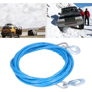 Html sleepkabel - 5m staal met haken - 7000 kg draagvermogen - blauw .