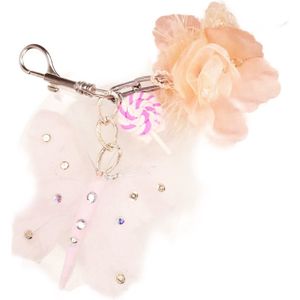 Grote Sleutelhanger Steentjes vlinder hanger steentjes fluffy Rhinestone voor sleutels hanger Sleutelhangers Tashanger tas lollypop glitter decoratie meisje kado