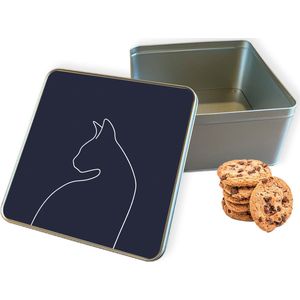 Koektrommel Kattencontour Vierkant - Bewaarblik 20x20x10 cm