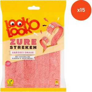 Look-O-Look Zure Streken - aardbei - 200g x 15
