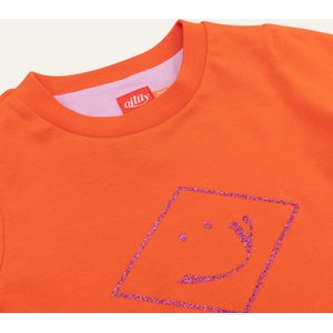 Tempo l.sl. T-shirt 17 Solid with artwork Oilily Smiley Logo Orange: 128/8yr