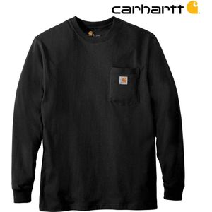 Carhartt - Pocket T-Shirt lang mouw - Heren - Zwart - Maat XL (valt als XXL)