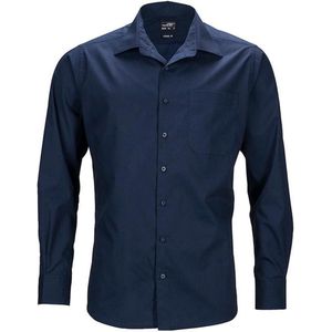 James and Nicholson Heren Longsleeve Zakelijk Shirt (Marine)