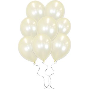 LUQ - Luxe Metallic Ivoor Witte Helium Ballonnen - 10 stuks - Verjaardag Versiering - Decoratie - Latex Ballon Ivoor Wit